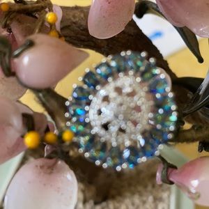 Vintage 925 mystic topaz & sapphire ring